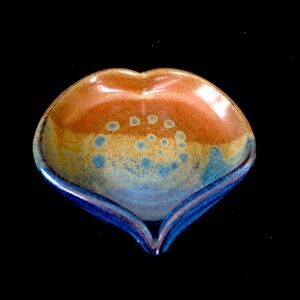 Pottery Heart Shaped Dish Handmade Ceramic